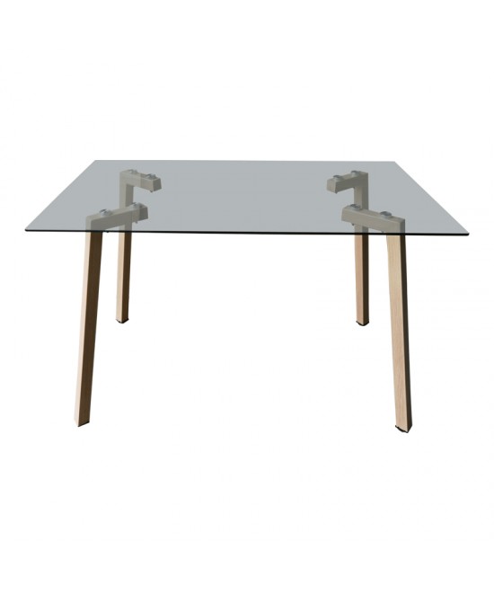 Τραπέζι Titta pakoworld γυάλινη επιφάνεια με μεταλλικά πόδια σε φυσική απόχρωση 120x70x75εκ Τραπέζι Titta pakoworld γυάλινη επιφάνεια με μεταλλικά πόδια σε φυσική απόχρωση 120x70x75εκ