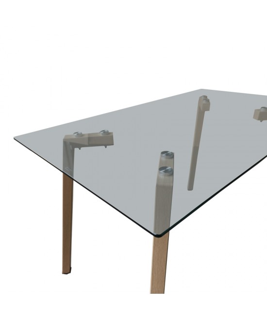 Τραπέζι Titta pakoworld γυάλινη επιφάνεια με μεταλλικά πόδια σε φυσική απόχρωση 120x70x75εκ Τραπέζι Titta pakoworld γυάλινη επιφάνεια με μεταλλικά πόδια σε φυσική απόχρωση 120x70x75εκ