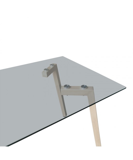 Τραπέζι Titta pakoworld γυάλινη επιφάνεια με μεταλλικά πόδια σε φυσική απόχρωση 120x70x75εκ Τραπέζι Titta pakoworld γυάλινη επιφάνεια με μεταλλικά πόδια σε φυσική απόχρωση 120x70x75εκ