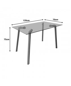 Τραπέζι Titta pakoworld γυάλινη επιφάνεια με μεταλλικά πόδια σε φυσική απόχρωση 120x70x75εκ Τραπέζι Titta pakoworld γυάλινη επιφάνεια με μεταλλικά πόδια σε φυσική απόχρωση 120x70x75εκ