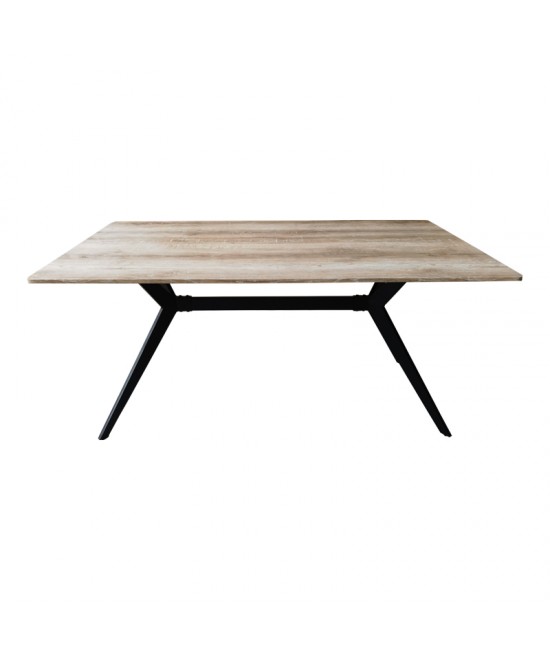 Τραπέζι Ezali pakoworld sonoma mdf με μαύρα μεταλλικά πόδια 160x90x75εκ