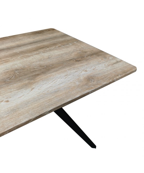 Τραπέζι Ezali pakoworld sonoma mdf με μαύρα μεταλλικά πόδια 160x90x75εκ