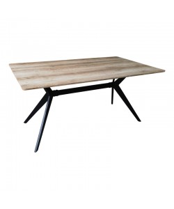 Τραπέζι Ezali pakoworld sonoma mdf με μαύρα μεταλλικά πόδια 160x90x75εκ