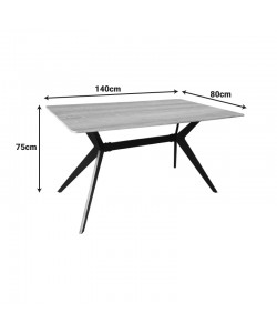 Τραπέζι Ezali pakoworld sonoma mdf με μαύρα μεταλλικά πόδια 140x80x75εκ Τραπέζι Ezali pakoworld sonoma mdf με μαύρα μεταλλικά πόδια 140x80x75εκ