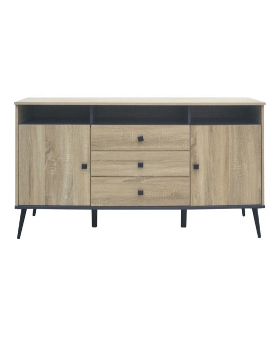 Μπουφές Zezan pakoworld σε sonoma-ανθρακί απόχρωση 140.5x41.5x80εκ