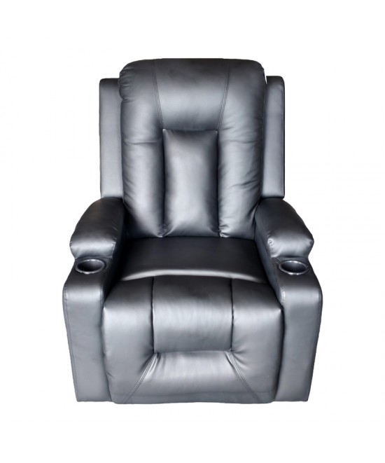Πολυθρόνα relax με μηχανισμό massage Gessel pakoworld PU σε μαύρη απόχρωση 80x90x98εκ Πολυθρόνα relax με μηχανισμό massage Gessel pakoworld PU σε μαύρη απόχρωση 80x90x98εκ