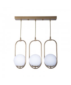 Φωτιστικό οροφής τρίφωτο Lavol pakoworld Ε27 μέταλλο χρυσό 50x3x70εκ