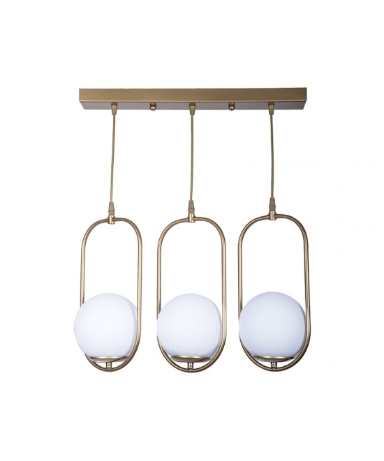 Φωτιστικό οροφής τρίφωτο Lavol pakoworld Ε27 μέταλλο χρυσό 50x3x70εκ