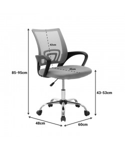 Καρέκλα γραφείου Berto II pakoworld με ανάκλιση ύφασμα mesh σε ροζ απόχρωση 60x48x85-95εκ