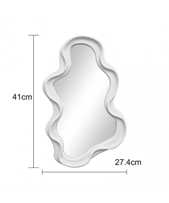 Καθρέπτης Liquid pakoworld pp σε λευκή απόχρωση 26x2.7x39εκ