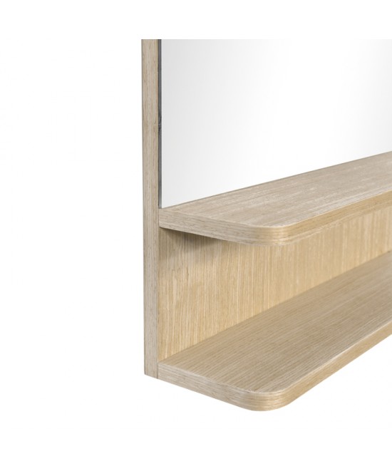 Καθρέπτης με ράφι Mensola pakoworld mdf σε φυσική απόχρωση 45.7x12.7x76.2εκ