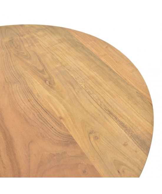 Τραπέζι σαλονιού Radiane pakoworld μασίφ ξύλο ακακίας σε φυσική απόχρωση Φ80x40εκ