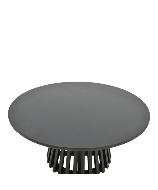 Τραπέζι σαλονιού Radiane pakoworld μασίφ ξύλο ακακίας σε μαύρη απόχρωση Φ80x40εκ