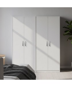 Ντουλάπα τετράφυλλη Lego Ι pakoworld λευκή 160x42x180εκ