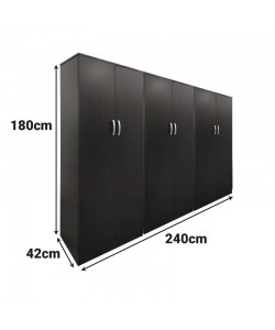 Ντουλάπα εξάφυλλη Lego pakoworld wenge 240x42x180εκ