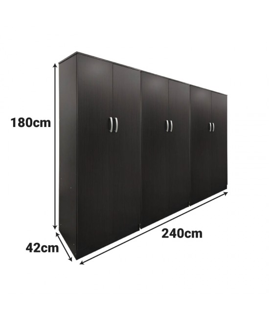 Ντουλάπα εξάφυλλη Lego pakoworld wenge 240x42x180εκ