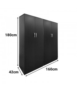 Ντουλάπα τετράφυλλη Lego Ι pakoworld wenge 160x42x180εκ