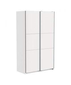 Ντουλάπα ρούχων Kawen pakoworld δίφυλλη με συρόμενες πόρτες λευκό 116.5x60x203εκ