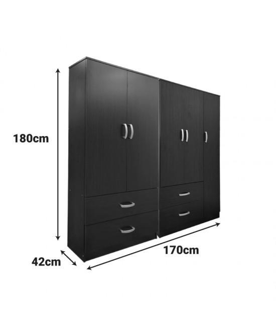 Ντουλάπα πεντάφυλλη Lego pakoworld wenge 170x42x180εκ Ντουλάπα πεντάφυλλη Lego pakoworld wenge 170x42x180εκ
