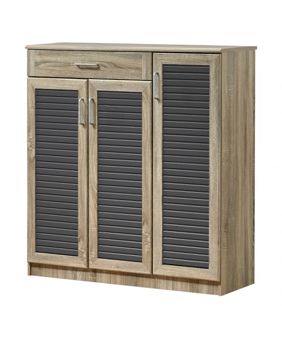 Παπουτσοθήκη-ντουλάπι Sante pakoworld 30 ζεύγων σε sonoma-ανθρακί απόχρωση 120x37x123εκ