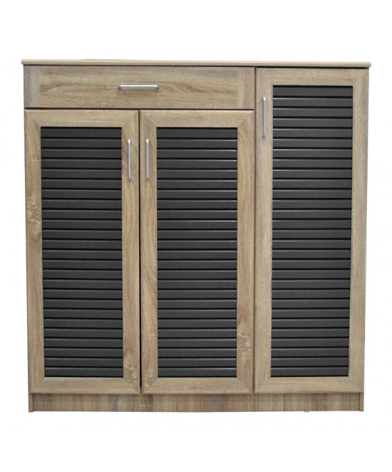 Παπουτσοθήκη-ντουλάπι Sante pakoworld 30 ζεύγων σε sonoma-ανθρακί απόχρωση 120x37x123εκ