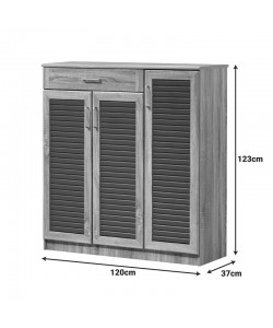 Παπουτσοθήκη-ντουλάπι Sante pakoworld 30 ζεύγων σε sonoma-ανθρακί απόχρωση 120x37x123εκ