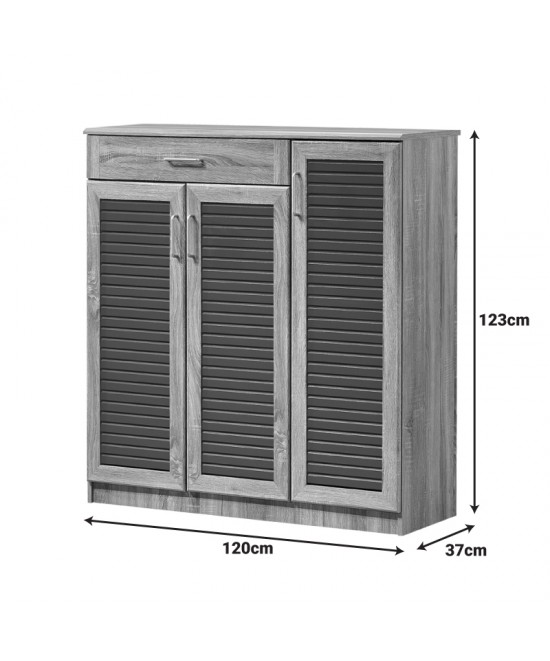 Παπουτσοθήκη-ντουλάπι Sante pakoworld 30 ζεύγων σε sonoma-ανθρακί απόχρωση 120x37x123εκ