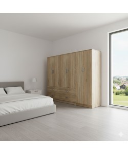 Ντουλάπα εξάφυλλη Lego pakoworld sonoma 240x42x180εκ