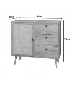 Μπουφές Oslo pakoworld σε sonoma απόχρωση 85x39x79εκ