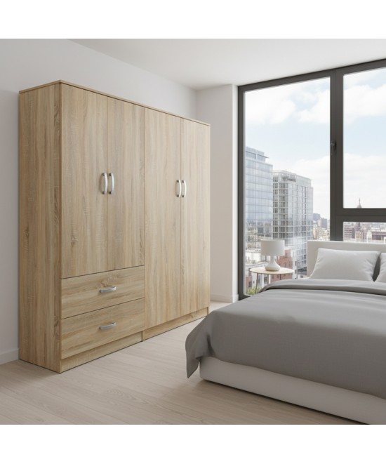 Ντουλάπα τετράφυλλη Lego pakoworld sonoma 160x42x180εκ