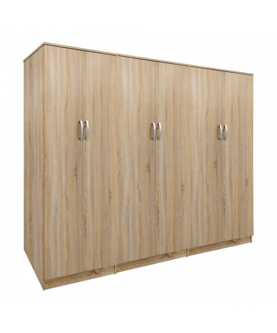 Ντουλάπα εξάφυλλη Lego ΙΙ pakoworld sonoma 240x42x180εκ