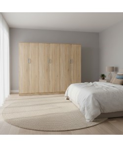 Ντουλάπα εξάφυλλη Lego ΙΙ pakoworld sonoma 240x42x180εκ