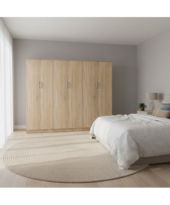 Ντουλάπα εξάφυλλη Lego ΙΙ pakoworld sonoma 240x42x180εκ