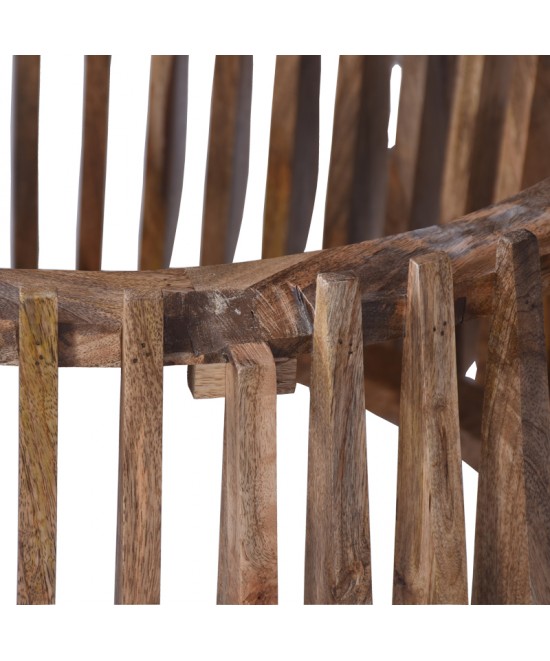 Τραπέζι σαλονιού Mable pakoworld mango ξύλο σε φυσική απόχρωση με επιφάνεια μαρμάρου Φ120x45εκ