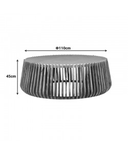 Τραπέζι σαλονιού Mable pakoworld mango ξύλο σε φυσική απόχρωση με επιφάνεια μαρμάρου Φ120x45εκ