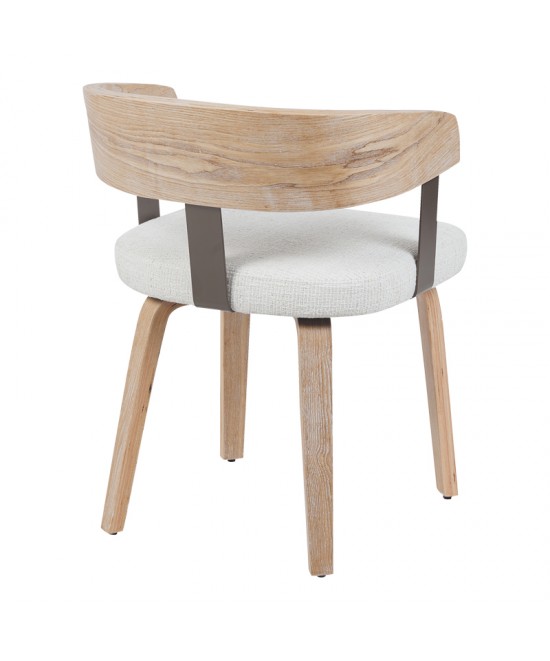 Πολυθρόνα Anesy pakoworld μέταλλο-ξύλο με ύφασμα σε μπεζ απόχρωση 53.5x51x72εκ