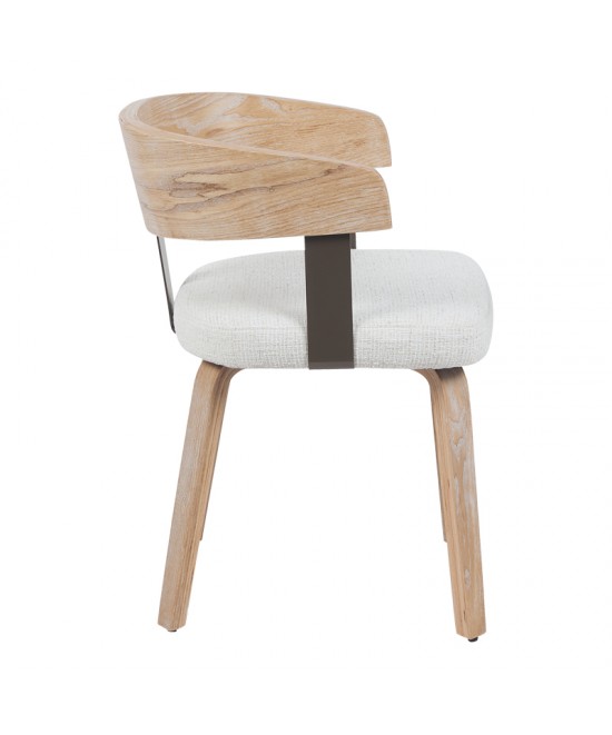 Πολυθρόνα Anesy pakoworld μέταλλο-ξύλο με ύφασμα σε μπεζ απόχρωση 53.5x51x72εκ