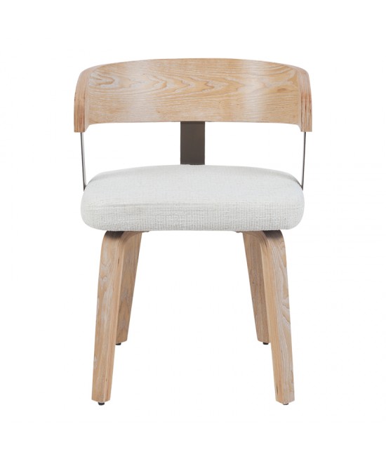 Πολυθρόνα Anesy pakoworld μέταλλο-ξύλο με ύφασμα σε μπεζ απόχρωση 53.5x51x72εκ