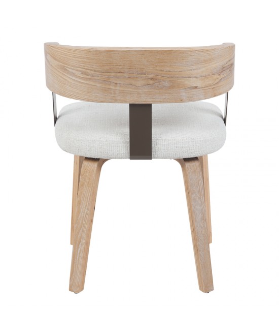 Πολυθρόνα Anesy pakoworld μέταλλο-ξύλο με ύφασμα σε μπεζ απόχρωση 53.5x51x72εκ