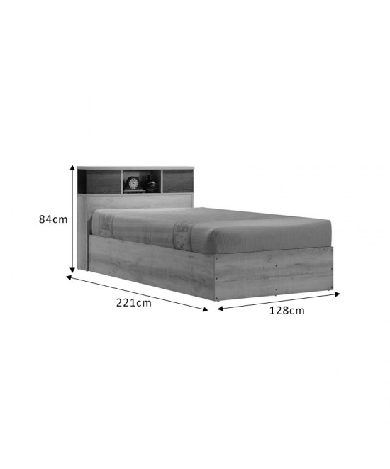 Σετ Κρεβατοκάμαρας Olympus Castillo Toro με Κρεβάτι 120x200εκ Σετ 3τεμ