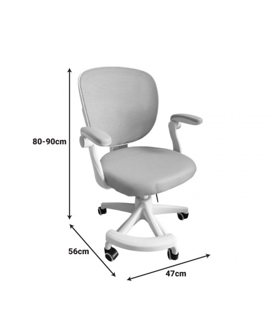 Καρέκλα γραφείου παδική Bernu pakoworld ύφασμα mesh σε ροζ απόχρωση 47x56x80-90εκ