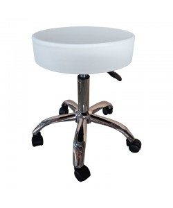 Σκαμπό γραφείου-εργασίας τροχήλατο Tebere pakoworld pu σε λευκή απόχρωση 35x35x45-57εκ