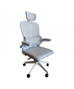 Καρέκλα γραφείου Recko pakoworld ύφασμα mesh σε γκρι απόχρωση 56x62x116-125εκ