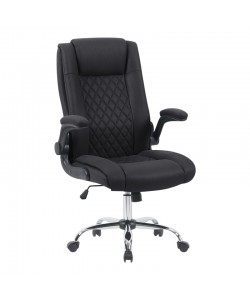 Καρέκλα γραφείου διευθυντη Kesla pakoworld PES μαύρo 65x65x113-121εκ