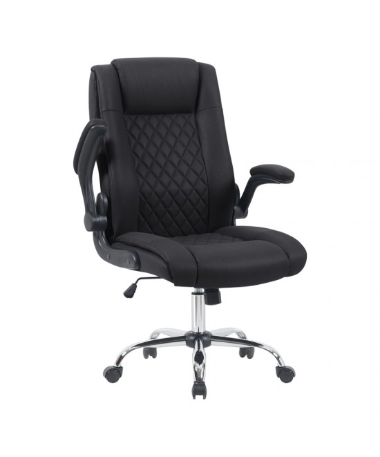 Καρέκλα γραφείου διευθυντη Kesla pakoworld PES μαύρo 65x65x113-121εκ