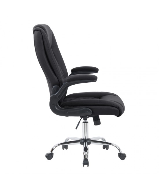 Καρέκλα γραφείου διευθυντη Kesla pakoworld PES μαύρo 65x65x113-121εκ