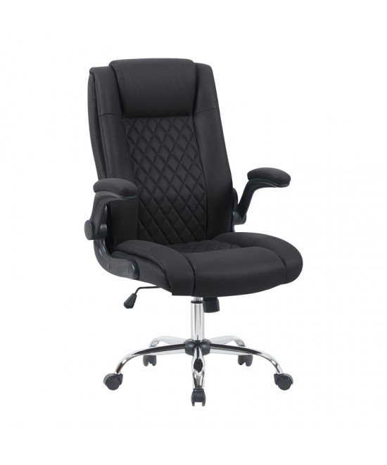 Καρέκλα γραφείου διευθυντη Kesla pakoworld PES μαύρo 65x65x113-121εκ