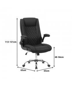 Καρέκλα γραφείου διευθυντη Kesla pakoworld PES μαύρo 65x65x113-121εκ