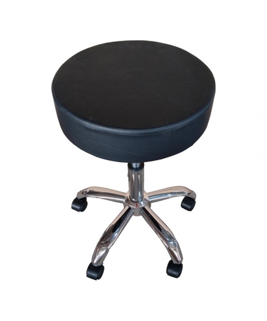 Σκαμπό γραφείου-εργασίας τροχήλατο Tebere pakoworld pu σε μαύρη απόχρωση 35x35x45-57εκ