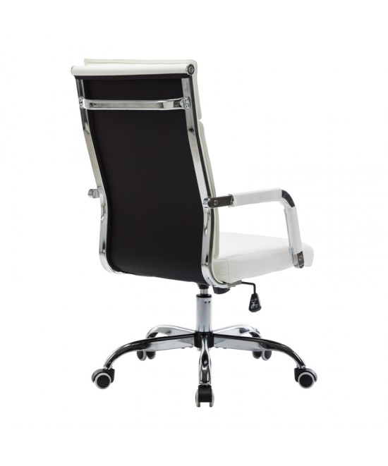 Καρέκλα γραφείου διευθυντη Mavel pakoworld PU λευκό 55x62x100-110εκ